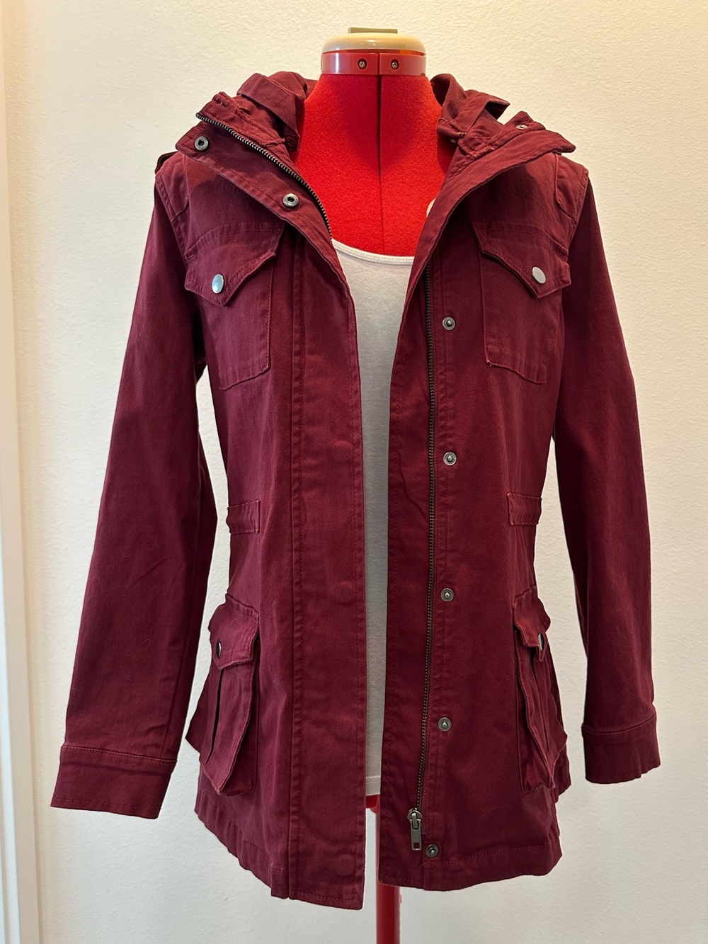 Market & Spruce - Utility Jacket with Detachable Hood - Women's Size Extra Small
